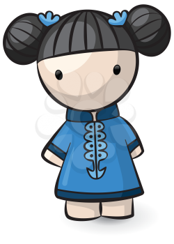 Royalty Free Clipart Image of a Chinese Girl