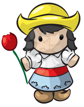 Royalty Free Clipart Image of a Dutch Girl
