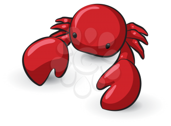 Royalty Free Clipart Image of a Red Crab