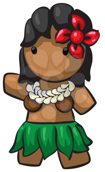 Royalty Free Clipart Image of a Hawaiian Girl