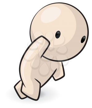 Royalty Free Clipart Image of a Plain Man Running