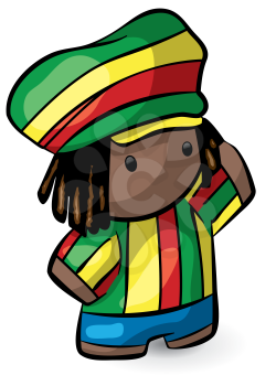 Royalty Free Clipart Image of a Rastafarian