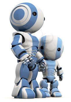 A cute 3d Robot father and son. Great concept for bonding, effection, care taking, and so forth. 