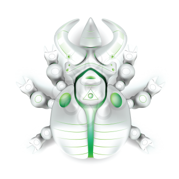 Royalty Free Clipart Image of a Rhino Beetle Plastic Robot Pet