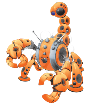 Royalty Free Clipart Image of a Scorpion Robot