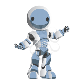 Royalty Free Clipart Image of a Robot With Its Arms Extended