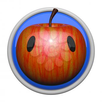 Cute icon of apple, health symbol.