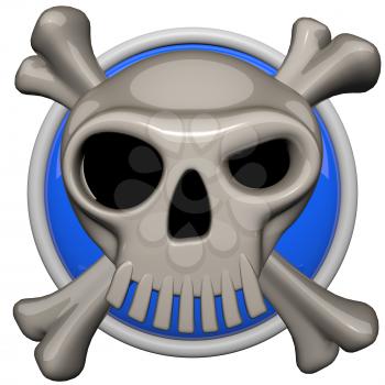Skull icon, danger or warning concept.