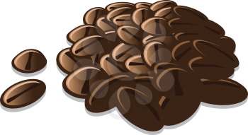 Royalty Free Clipart Image of a Pile of Coffee Beans