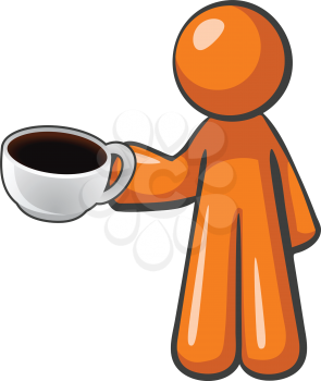Royalty Free Clipart Image of a Man Holding a Cup of Coffee