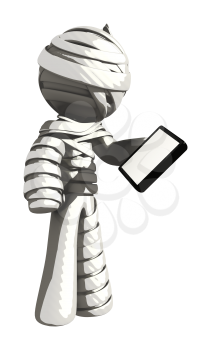 Mummy or Personal Injury Concept Looking at Phone