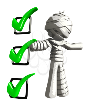 Mummy or Personal Injury Concept Presenting a Checklist