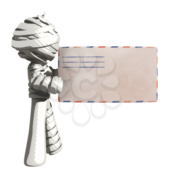 Mummy or Personal Injury Concept Holding Large Envelope