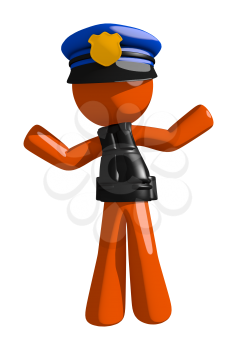 Orange Man police officer  Apathetic or Confused