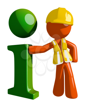 Orange Man Construction Worker  Info Icon