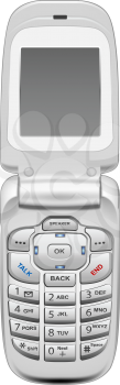A photorealistic vector illustration of a cellular phone, generic in style.