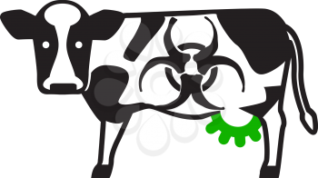 A Factory Farm cow iconic illustration. Drink this milk, it will put hair on your chest -- even if your only twelve! Innocent humor, or udder-ly disrespectful? You decide!