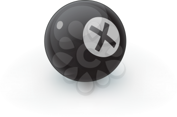 A glossy pool ball with an X on it instead of an eight. An interesting vector illustration that coudl suite many random variable purposes.