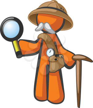 Doctor livingstone I presume? This orange man looks like the historical figure Dr Livingstone, but can also be a generalized concept of a wise old explorer or adventurer, out on an expedition to discover or cure.