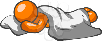 Orange Man laying down and sleeping comfortably.
