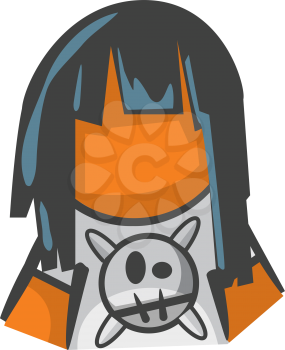 Orange person gothic girl with orange face instead of white.