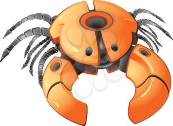 A vector illustration of a robotic crab.  Created as part of a Cyberspace Bots series, which is meant to be an interesting and fun concept on programming, automation, and related web design.