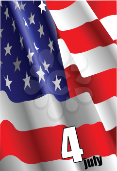 Royalty Free Clipart Image of a Fourth of July American Flag