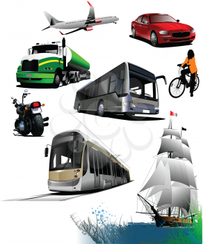Royalty Free Clipart Image of Transportation Means