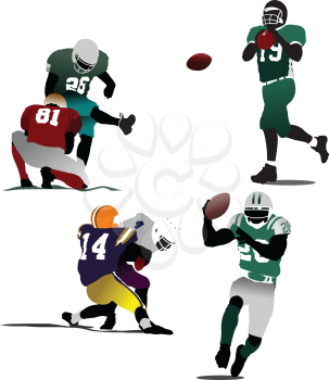Royalty Free Clipart Image of American Football Players