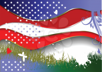Royalty Free Clipart Image of an American Flag Image