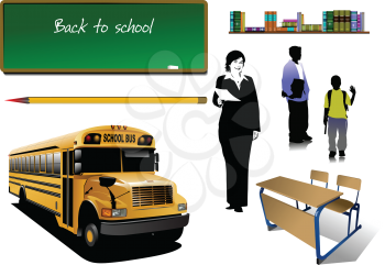 Royalty Free Clipart Image of  Back to School Items