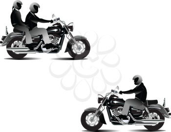 Royalty Free Clipart Image of Bikers