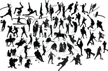Royalty Free Clipart Image of Sport Silhouettes