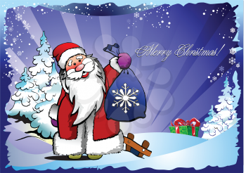 Royalty Free Clipart Image of a Christmas Card 