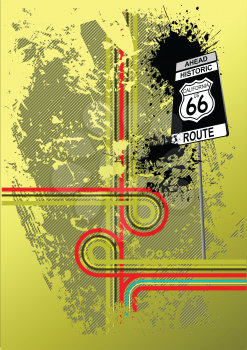 Royalty Free Clipart Image of Route 66
