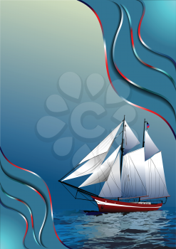 Royalty Free Clipart Image of a Sailboat