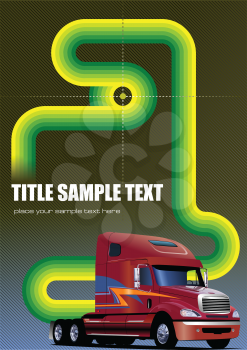 Royalty Free Clipart Image of a Truck With Space For Text