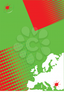 Royalty Free Clipart Image of a Brochure With a European Map