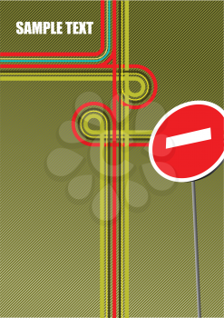 Royalty Free Clipart Image of a Background With a No Entry Sign