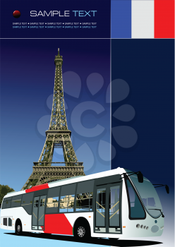 Royalty Free Clipart Image of a Paris Bus