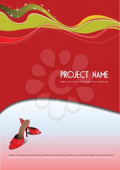 Royalty Free Clipart Image of a Background With Shoes in the Corner