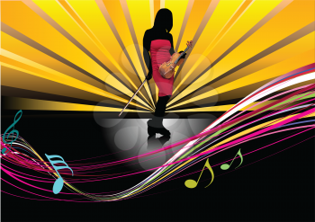 Royalty Free Clipart Image of a Woman Violinist