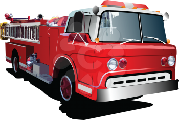 Royalty Free Clipart Image of a Fire Engine