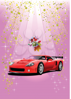 Royalty Free Clipart Image of a Sports Car
