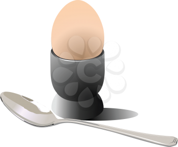 Royalty Free Clipart Image of a Hard Boiled Egg