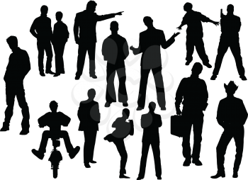 Royalty Free Clipart Image of a Men in Silhouette