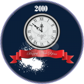 Royalty Free Clipart Image of a New Year's Clock