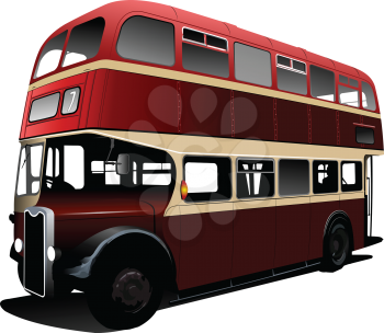 Royalty Free Clipart Image of an Old London Double Decker Bus