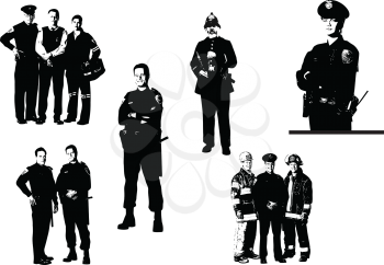 Royalty Free Clipart Image of Police Officers