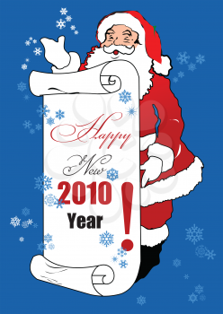 Royalty Free Clipart Image of a Happy New Year Santa Claus
